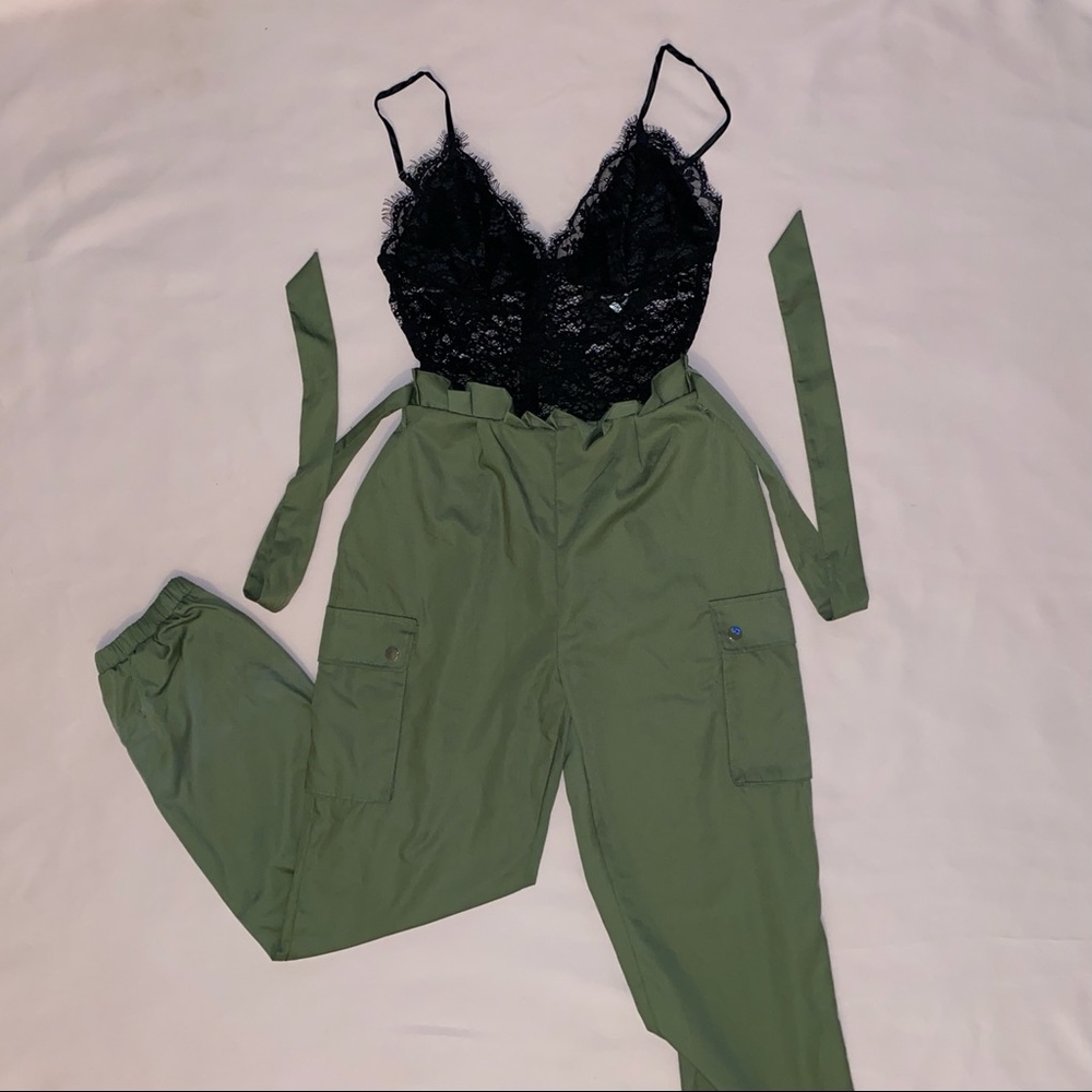 NWT Fashion Nova Can't Forget It Cargo Jumpsuit, L